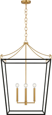 Visual Comfort Studio - KSC1204MBK - Four Light Lantern - Carlyle - Midnight Black/Burnished Brass