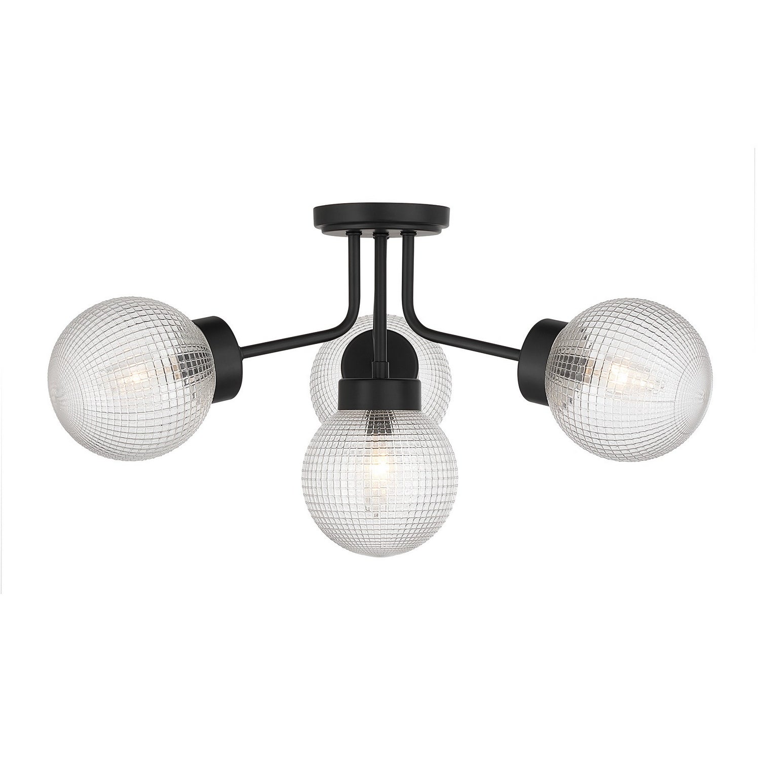 Savoy House - 6-3364-4-89 - Four Light Semi-Flush Mount - Coral - Matte Black