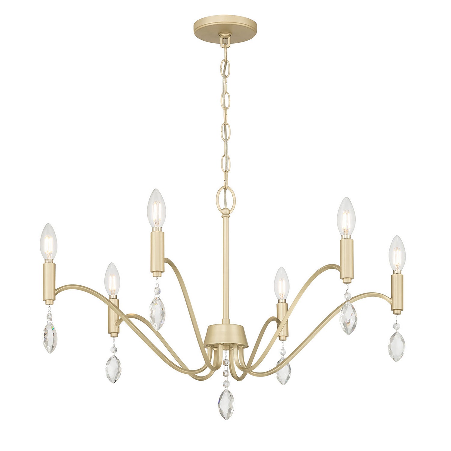 Millennium - 205106-AGSI - Six Light Chandelier - Aureline - Aged Silver