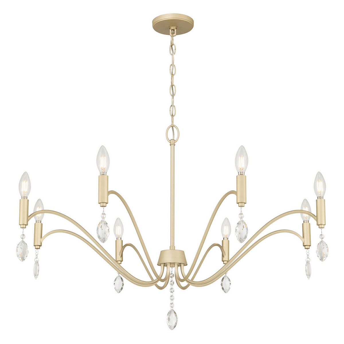 Millennium - 205108-AGSI - Eight Light Chandelier - Aureline - Aged Silver