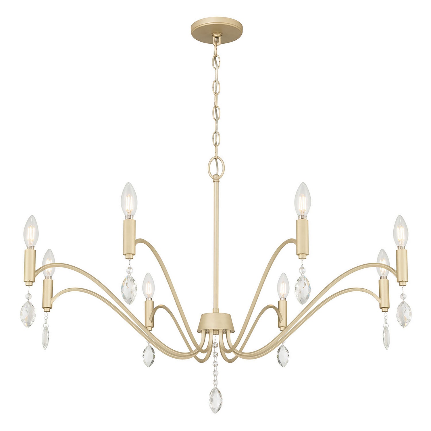 Millennium - 205108-AGSI - Eight Light Chandelier - Aureline - Aged Silver