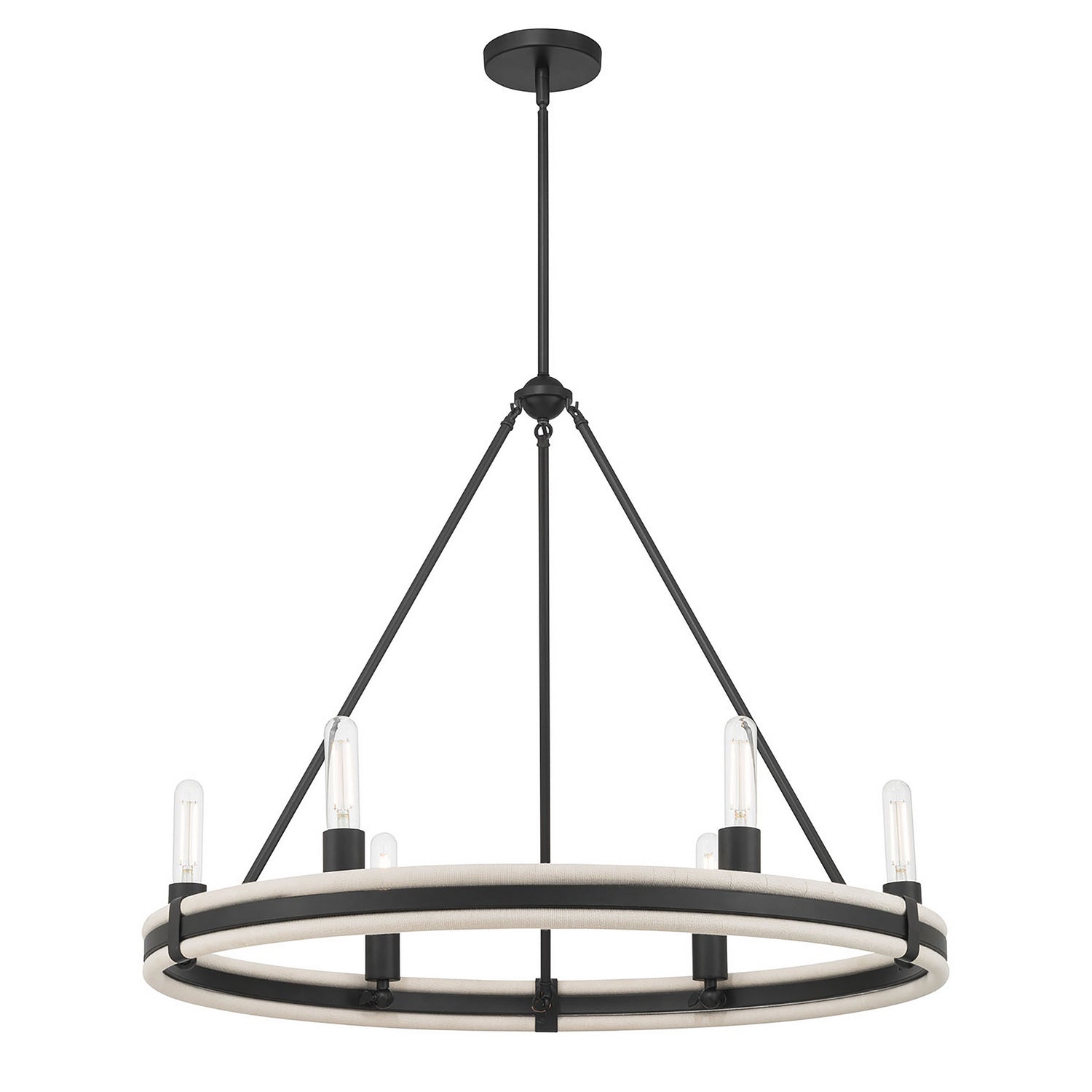Millennium - 207106-MB - Six Light Chandelier - Rovessa - Matte Black