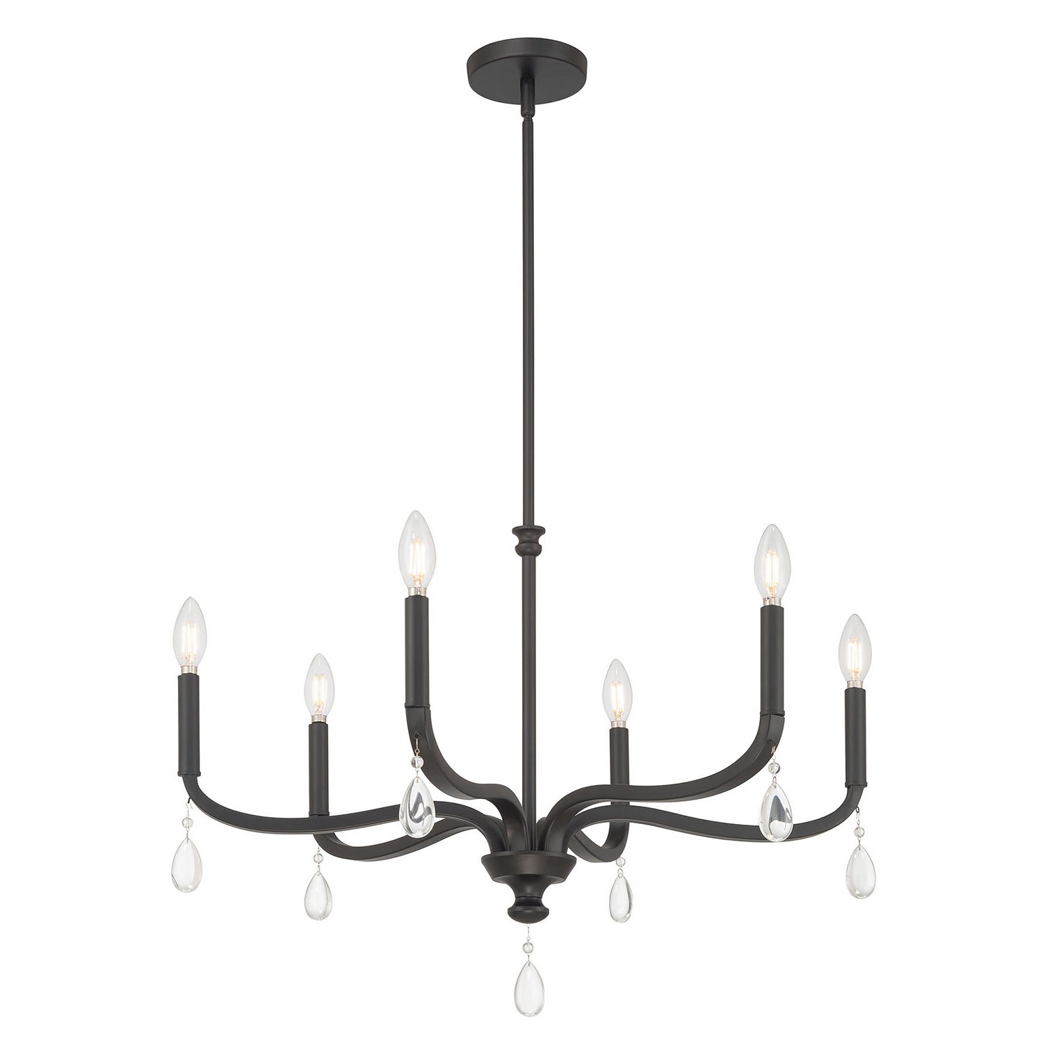 Millennium - 220106-MB - Six Light Chandelier - Viremont - Matte Black