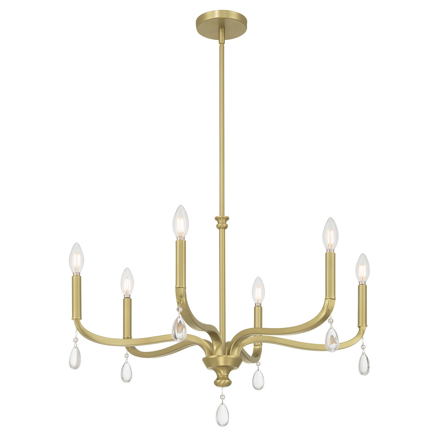 Millennium - 220106-VB - Six Light Chandelier - Viremont - Vintage Brass