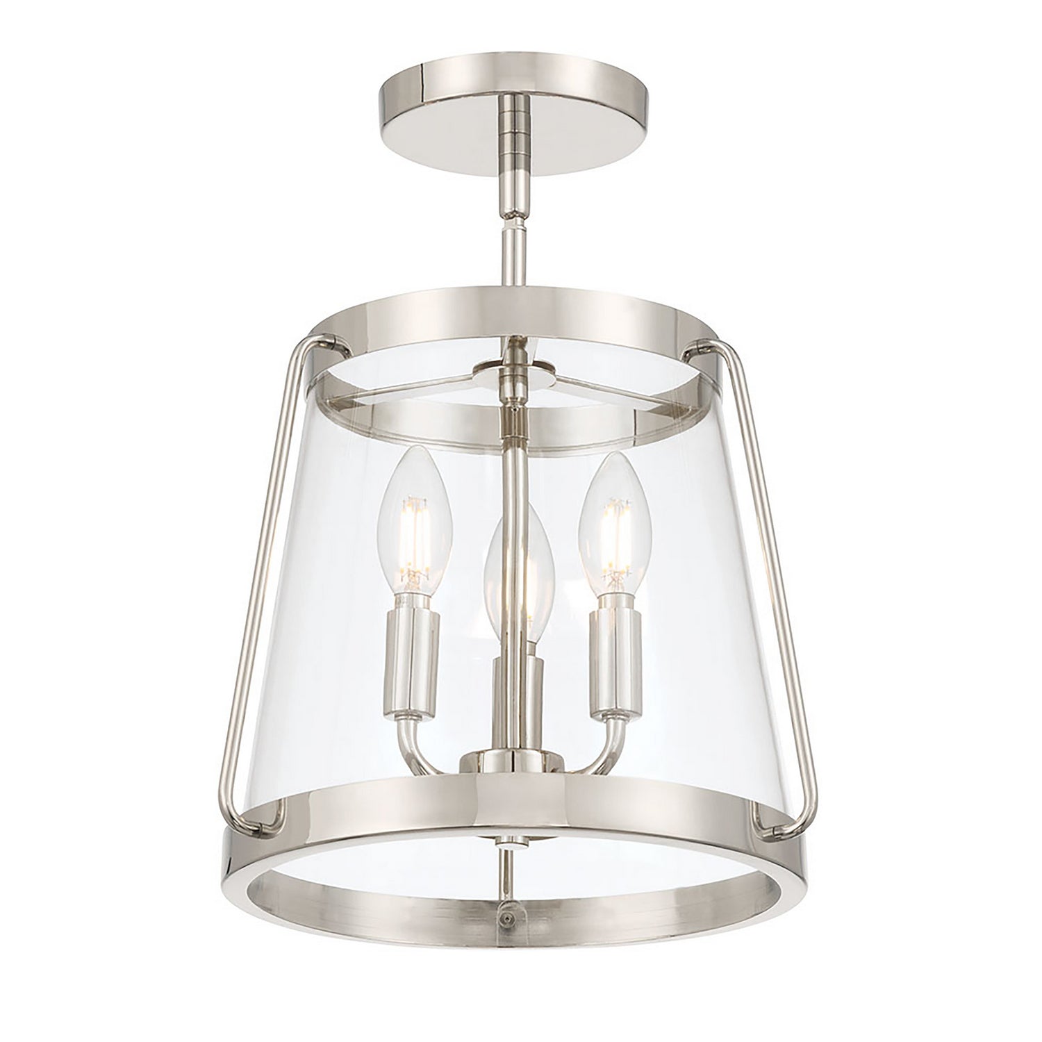 Millennium - 230103-PN - Three Light Semi-Flush Mount - Adabella - Polished Nickel