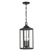Millennium - 402103-PBK - Three Light Hanging Lantern - Halston - Powder Coated Black