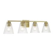 Millennium - 63004-VB - Four Light Vanity - Riville - Vintage Brass