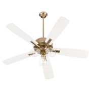 Quorum - 4525-03806 - 52"Ceiling Fan - Ovation - Aged Brass|Studio White