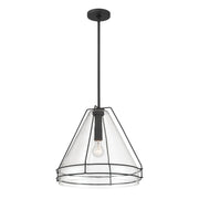 Minka-Lavery - 17649-899 - One Light Pendant - Lorenth - Dark Matte Black