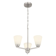 Millennium - 64103WG-BN - Three Light Chandelier - Strayhan - Brushed Nickel
