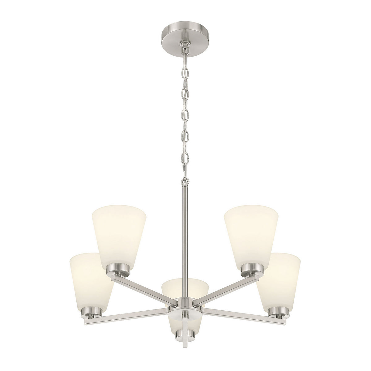 Millennium - 64105WG-BN - Five Light Chandelier - Strayhan - Brushed Nickel