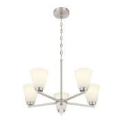 Millennium - 64105WG-BN - Five Light Chandelier - Strayhan - Brushed Nickel
