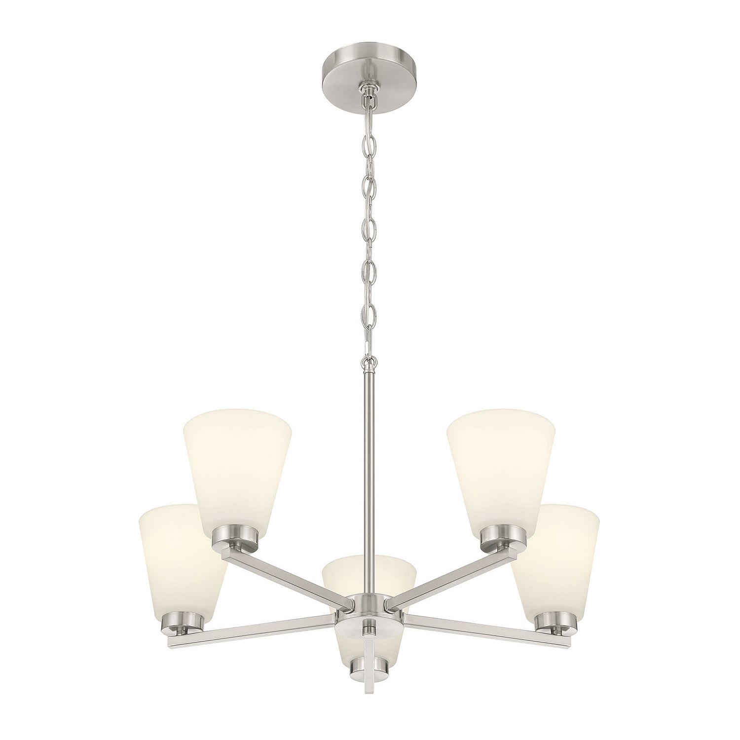Millennium - 64105WG-BN - Five Light Chandelier - Strayhan - Brushed Nickel