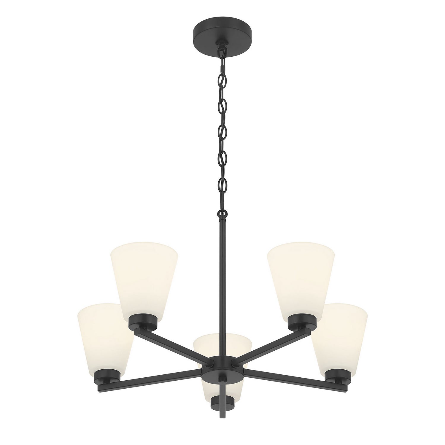 Millennium - 64105WG-MB - Five Light Chandelier - Strayhan - Matte Black