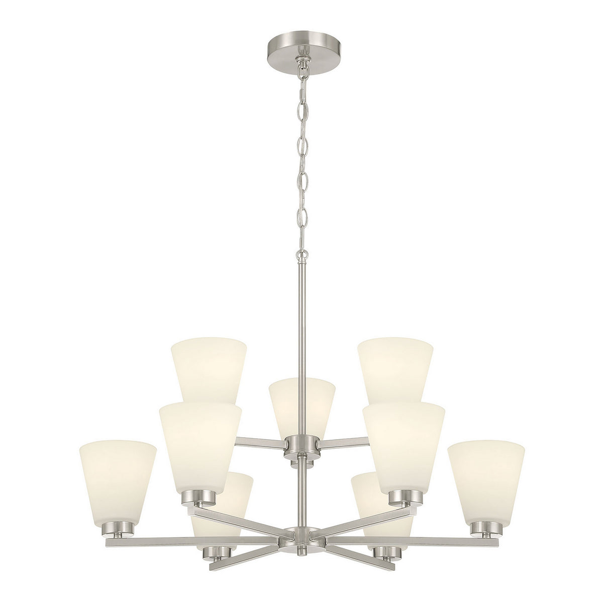 Millennium - 64109WG-BN - Nine Light Chandelier - Strayhan - Brushed Nickel