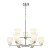 Millennium - 64109WG-BN - Nine Light Chandelier - Strayhan - Brushed Nickel