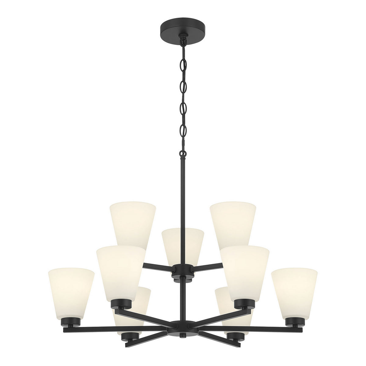 Millennium - 64109WG-MB - Nine Light Chandelier - Strayhan - Matte Black