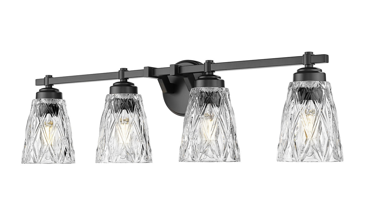 Z-Lite - 1960-4V-MB - Four Light Vanity - Andree - Matte Black