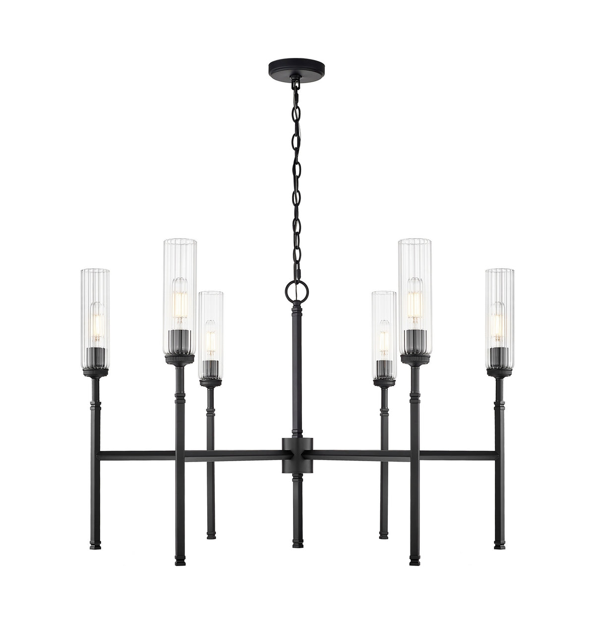 Z-Lite - 3047-6MB - Six Light Chandelier - Esme - Matte Black