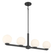 Millennium - 97104-MB - Four Light Linear Chandelier - Ardeva - Matte Black