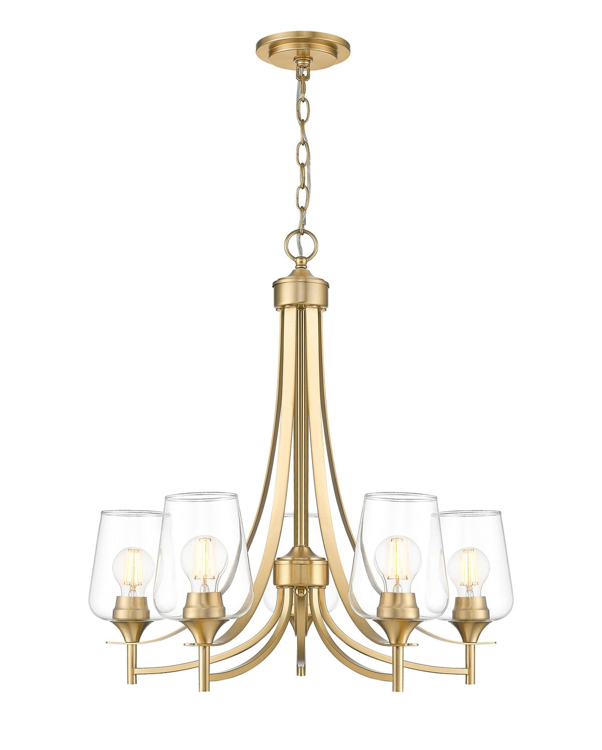 Z-Lite - 473-5BBR - Five Light Chandelier - Joliet - Burnished Brass