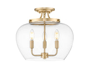 Z-Lite - 473SF-BBR - Three Light Semi Flush Mount - Joliet - Burnished Brass
