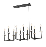 Z-Lite - 6100-10L-MB - Ten Light Linear Chandelier - Gaultier - Matte Black + Modern Gold