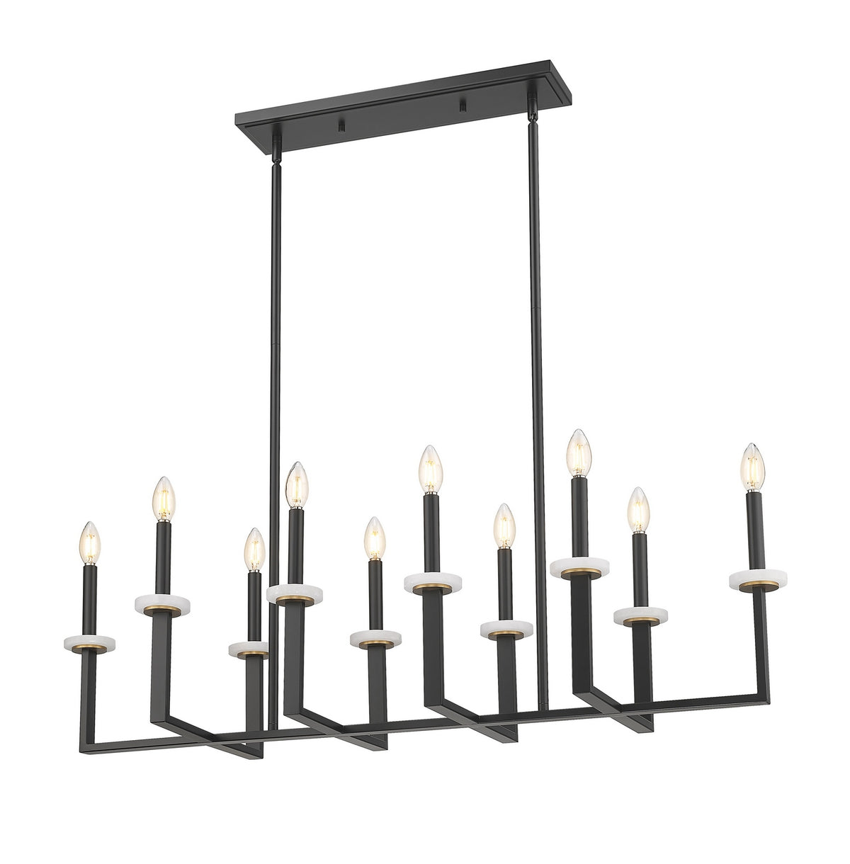 Z-Lite - 6100-10L-MB - Ten Light Linear Chandelier - Gaultier - Matte Black + Modern Gold