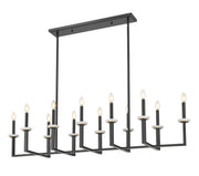 Z-Lite - 6100-12L-MB - 12 Light Linear Chandelier - Gaultier - Matte Black + Modern Gold