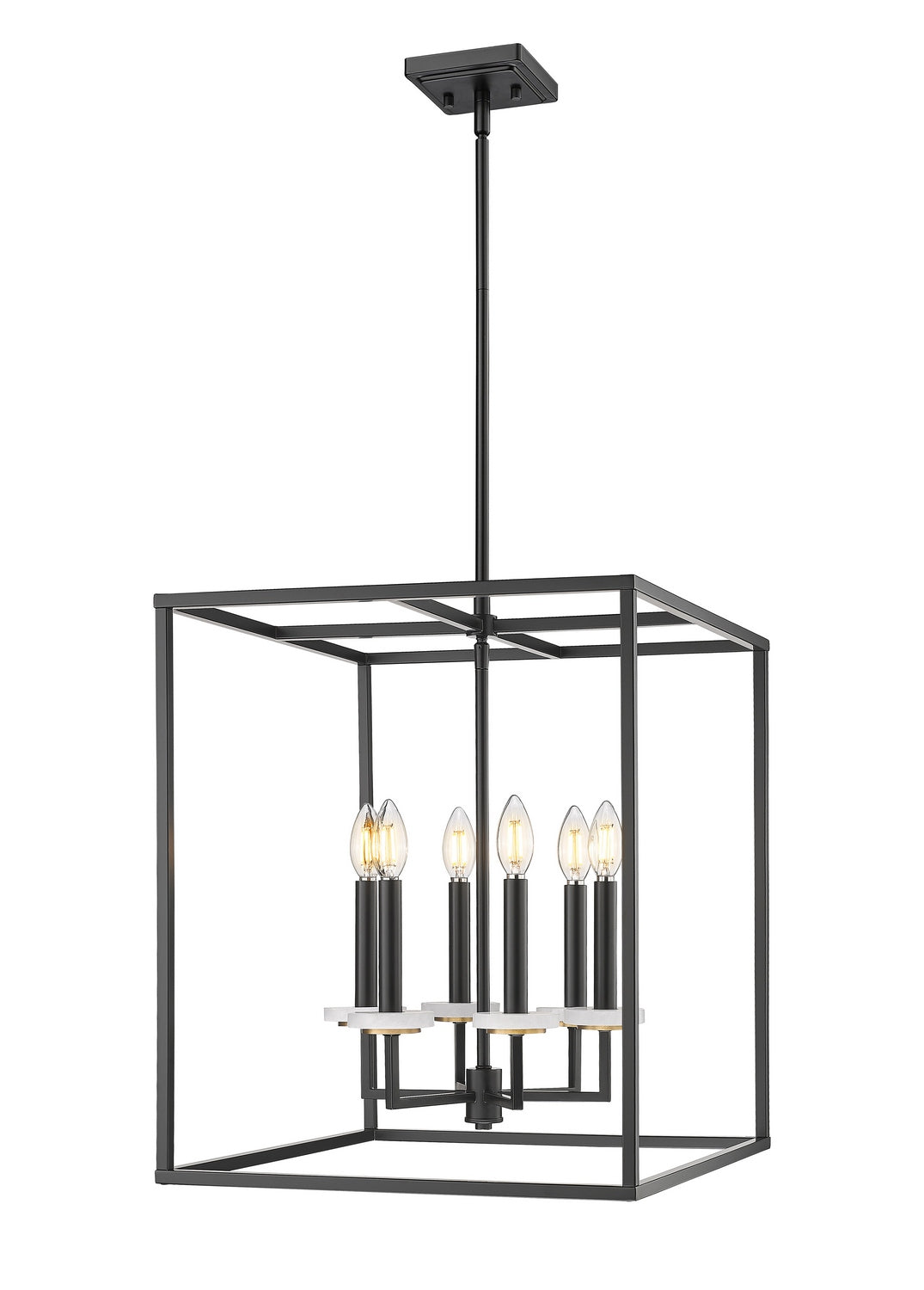 Z-Lite - 6100-21MB - Six Light Chandelier - Gaultier - Matte Black + Modern Gold