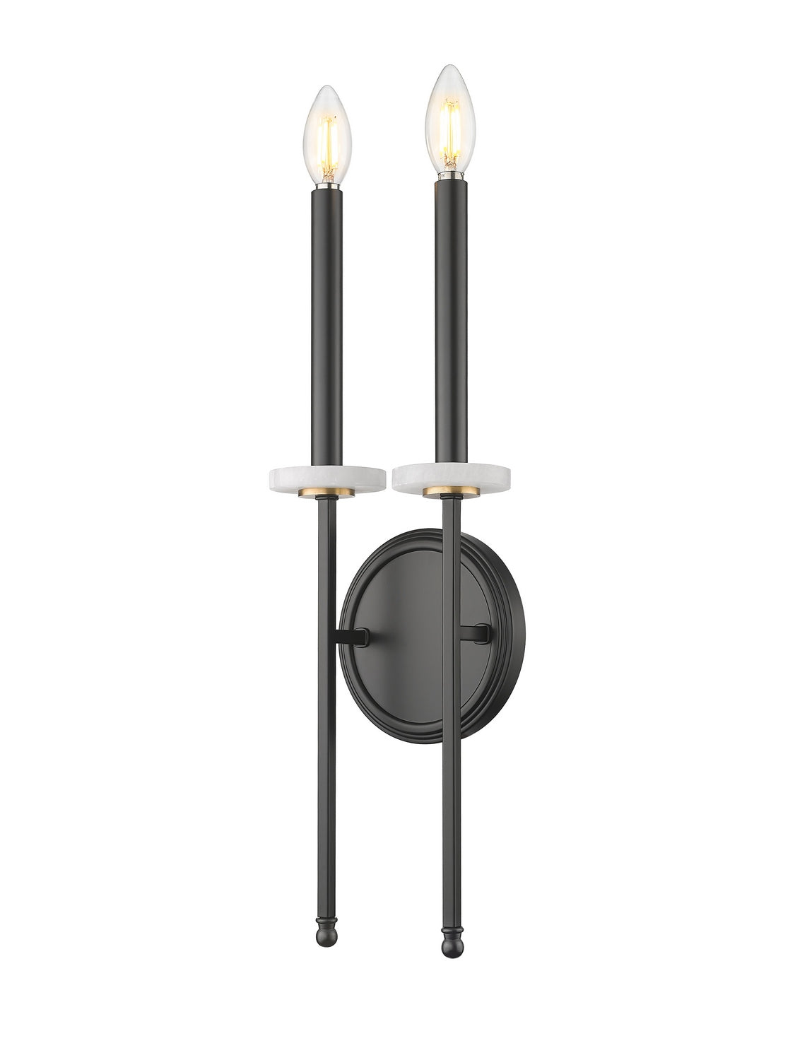 Z-Lite - 6100-2S-MB - Two Light Wall Sconce - Gaultier - Matte Black + Modern Gold