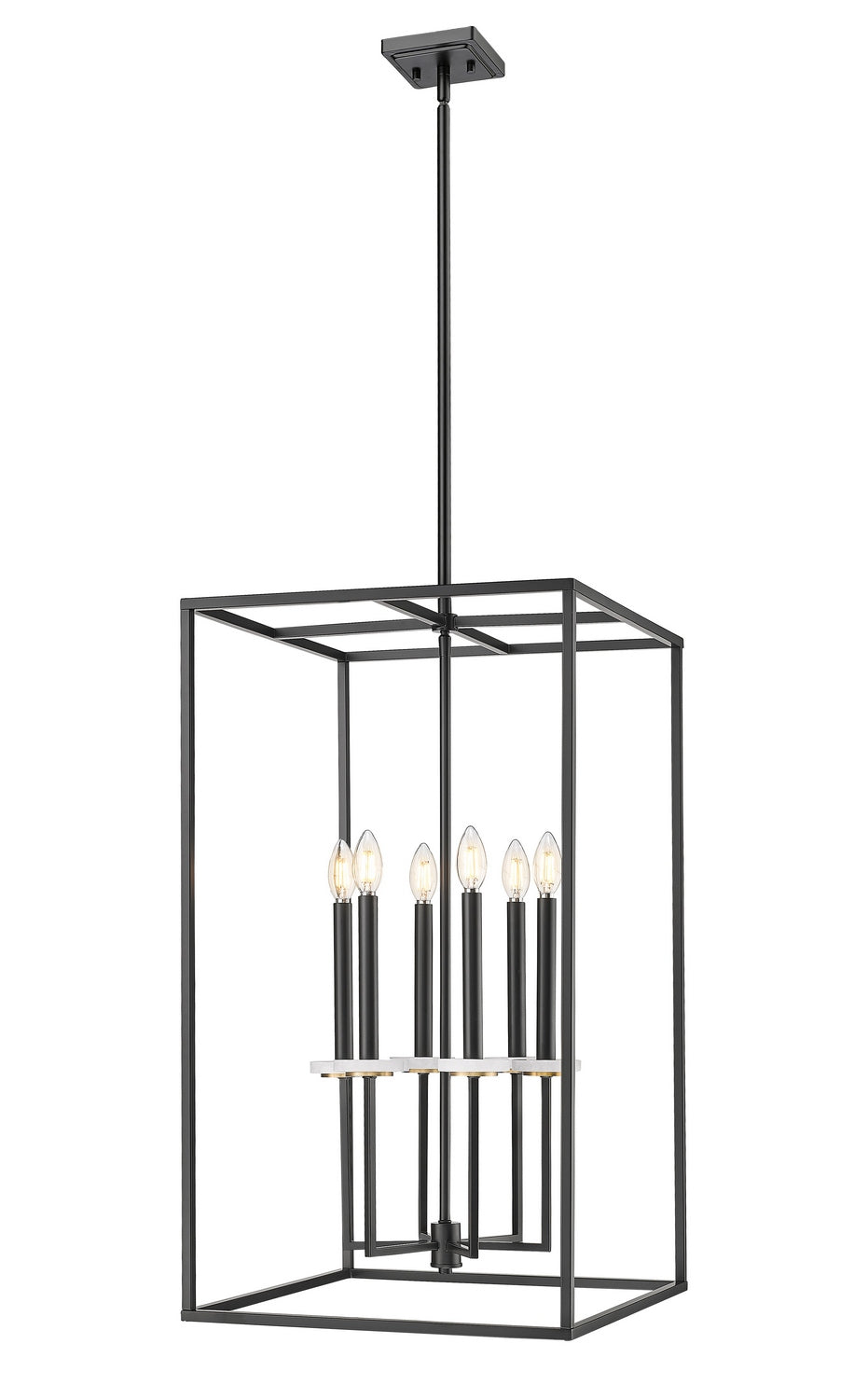 Z-Lite - 6100-32MB - Six Light Chandelier - Gaultier - Matte Black + Modern Gold
