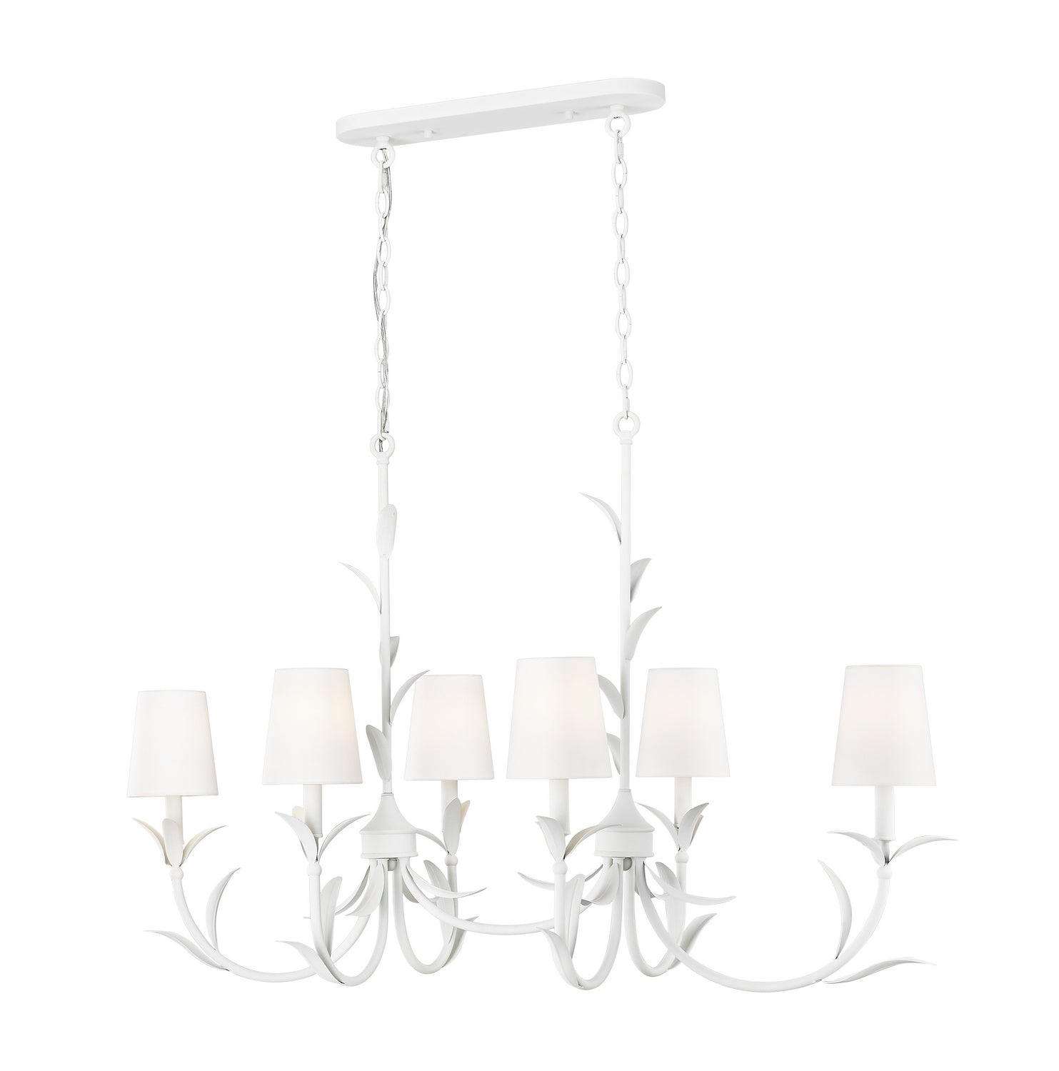 Z-Lite - 830-44L-TXWH - Six Light Linear Chandelier - Aslin - Textured White