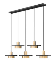 Z-Lite - 829P12-5L-MB-MGLD-LE - LED Linear Chandelier - Ludo - Matte Black + Modern Gold