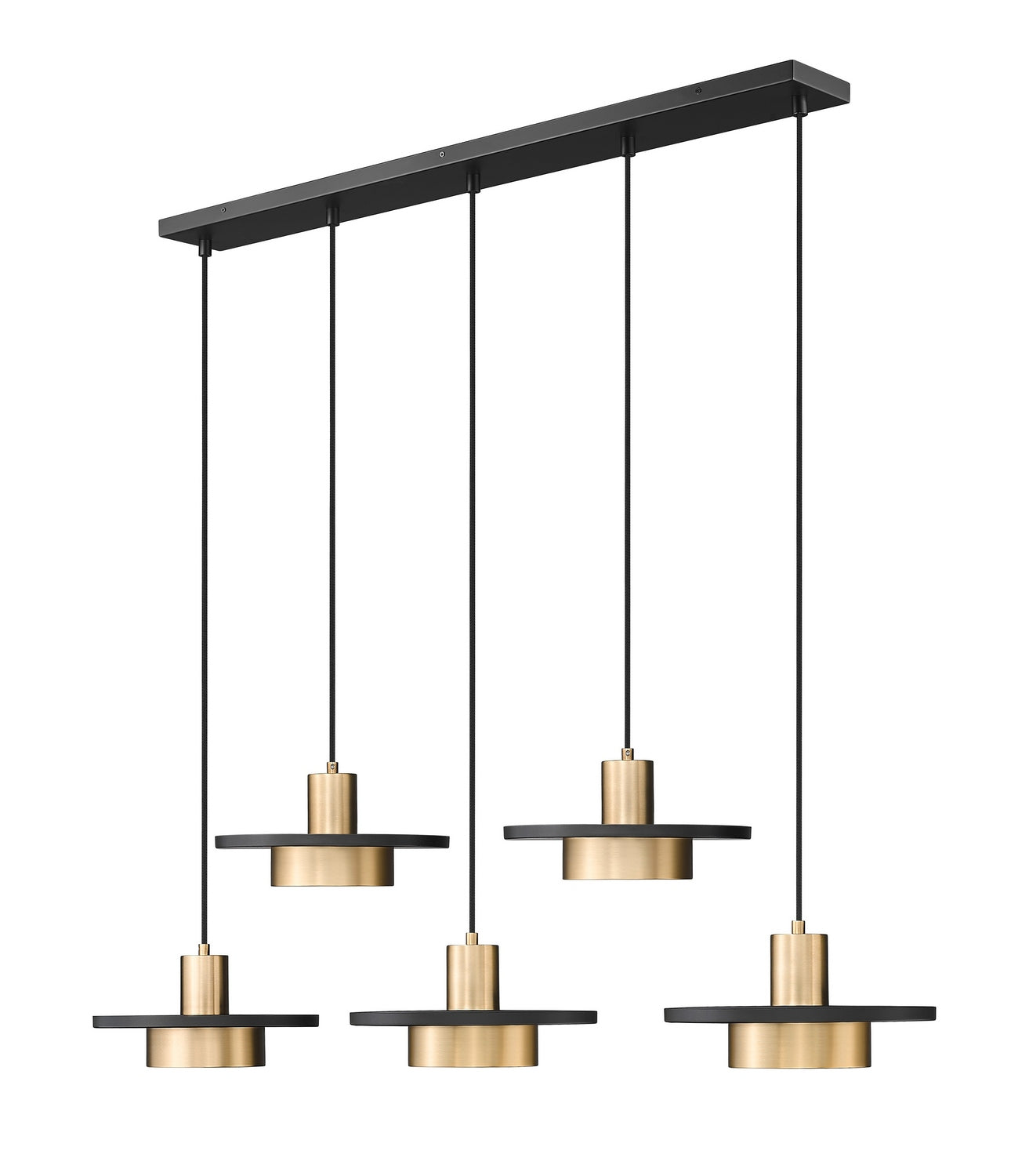 Z-Lite - 829P12-5L-MB-MGLD-LE - LED Linear Chandelier - Ludo - Matte Black + Modern Gold