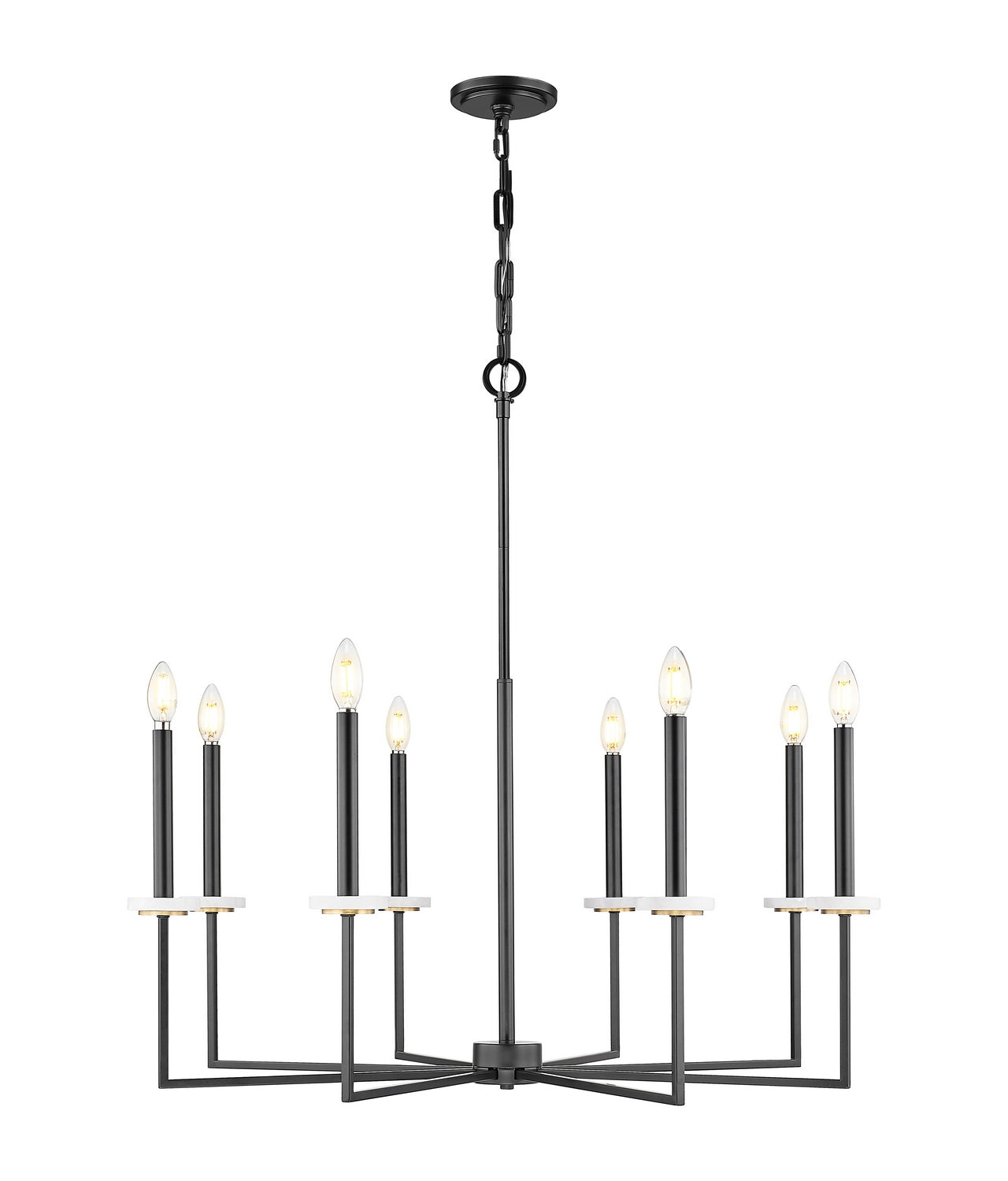 Z-Lite - 6100-8MB - Eight Light Chandelier - Gaultier - Matte Black + Modern Gold