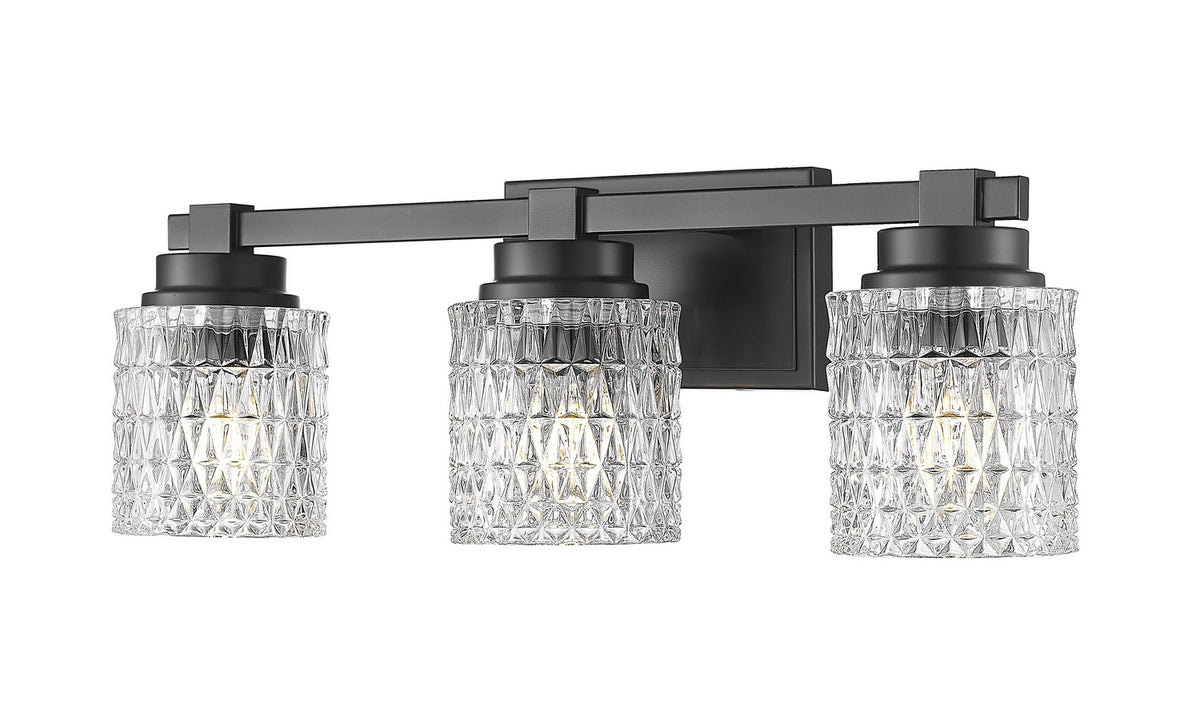 Z-Lite - 6101-3V-MB - Three Light Vanity - Jacqueline - Matte Black