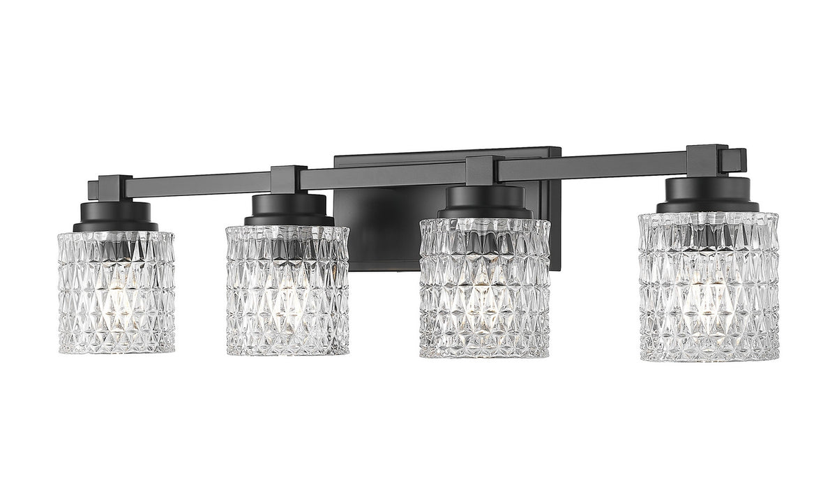 Z-Lite - 6101-4V-MB - Four Light Vanity - Jacqueline - Matte Black