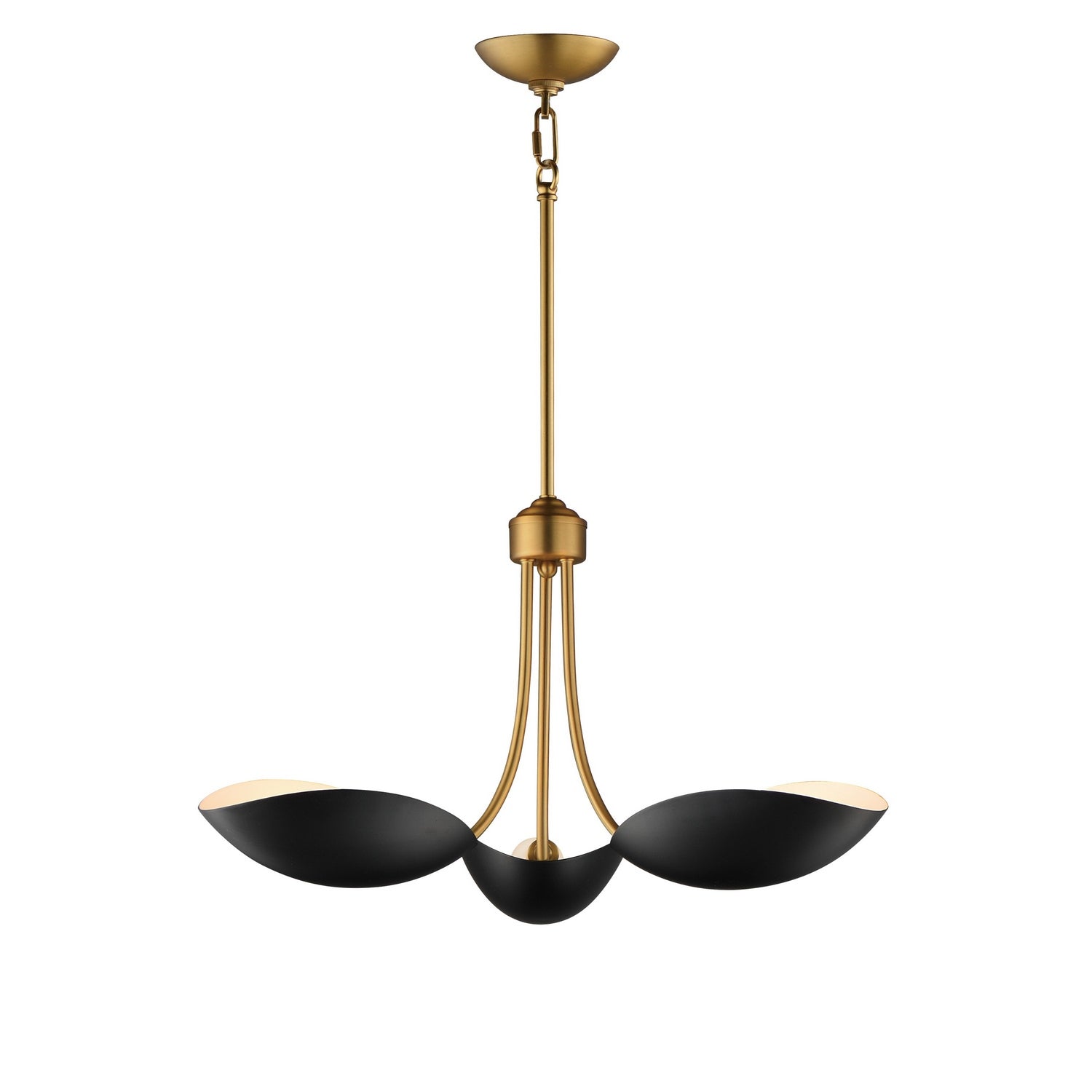 Maxim - 10824BKNAB - Three Light Pendant - Maris - Black / Natural Aged Brass