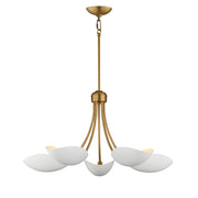 Maxim - 10825WTNAB - Five Light Chandelier - Maris - White/Natural Aged Brass