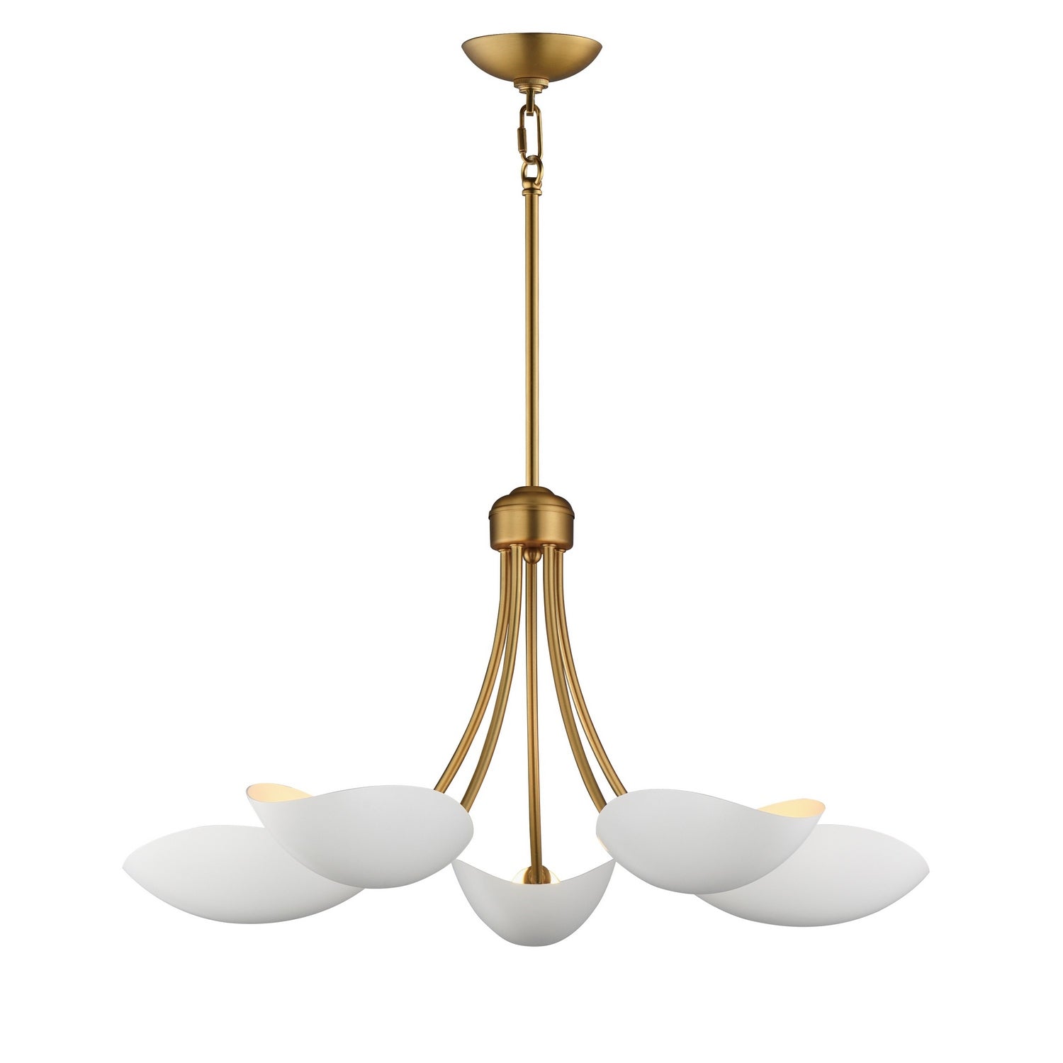 Maxim - 10825WTNAB - Five Light Chandelier - Maris - White/Natural Aged Brass