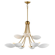 Maxim - 10829WTNAB - Nine Light Chandelier - Maris - White/Natural Aged Brass