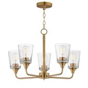 Maxim - 12875CLNAB - Five Light Chandelier - Hudson - Natural Aged Brass