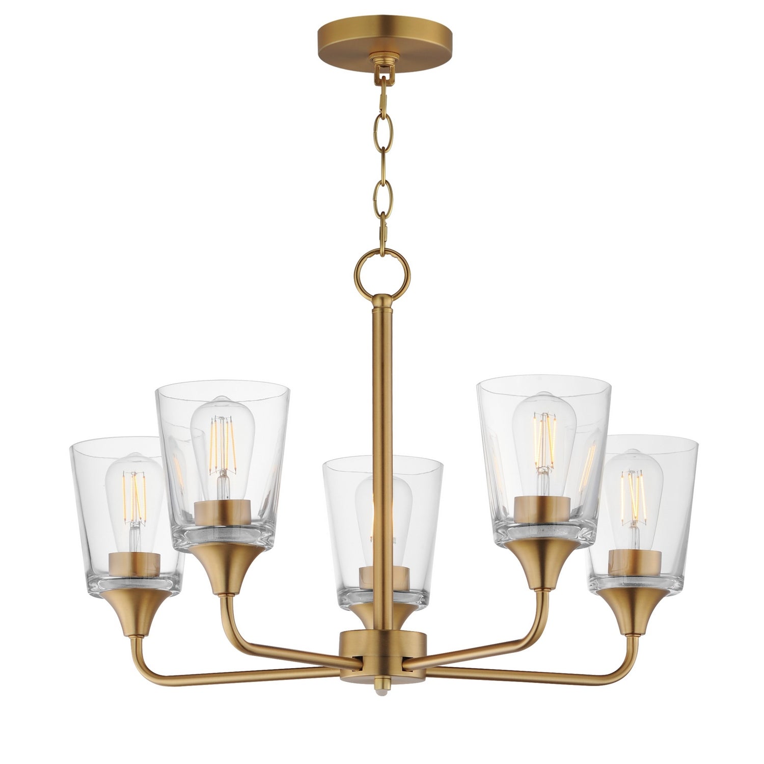 Maxim - 12875CLNAB - Five Light Chandelier - Hudson - Natural Aged Brass