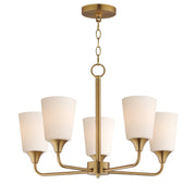 Maxim - 12875SWNAB - Five Light Chandelier - Hudson - Natural Aged Brass