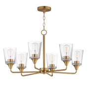 Maxim - 12876CLNAB - Six Light Chandelier - Hudson - Natural Aged Brass
