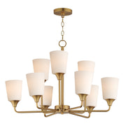 Maxim - 12879SWNAB - Nine Light Chandelier - Hudson - Natural Aged Brass