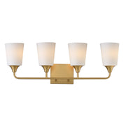 Maxim - 12884SWNAB - Four Light Bath Vanity - Hudson - Natural Aged Brass