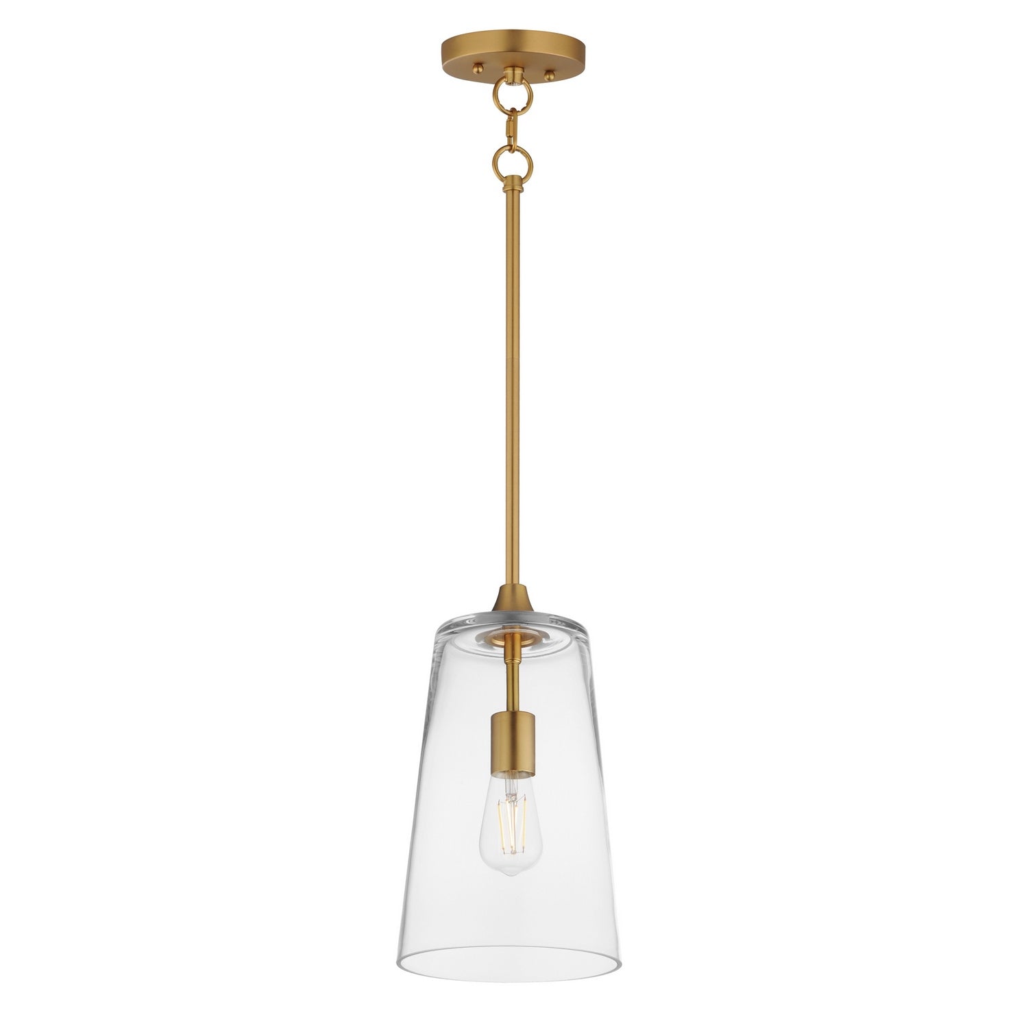 Maxim - 12886CLNAB - One Light Pendant - Hudson - Natural Aged Brass
