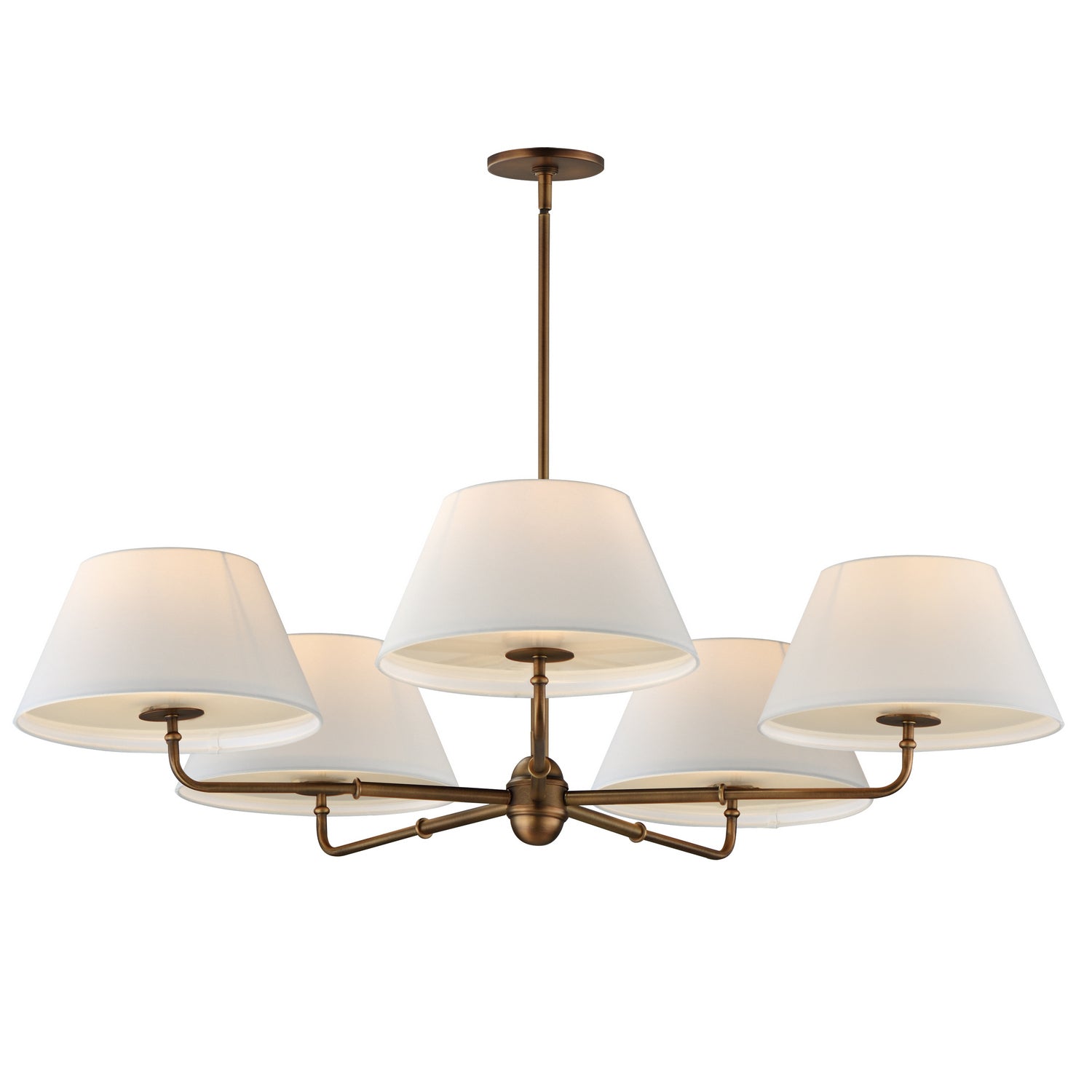 Maxim - 18415OFWBR - Five Light Chandelier - Dunbridge - Weathered Brass